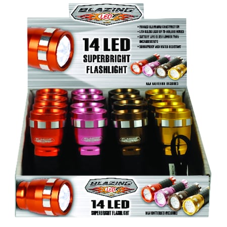 Blazing Ledz Blazing LEDz 14 LED 85 lm Assorted LED Flashlight AAA Battery 302502